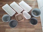 zestaw dużych doniczek osłonek plastikowych 16szt