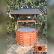 Studnia ogrodowa, zabudowa drewniana studni dryny studni głębinowej 