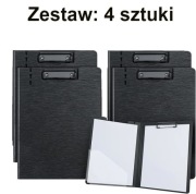 Teczki z klipsem A4 Zestaw 4 sztuk Otwierane z kieszenią