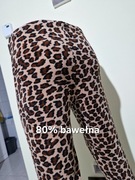 Legginsy wzór pantery ciepłe z gumą w pasie 