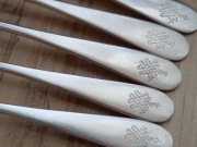 POSREBRZANE WIDELCE OBIADOWE MONOGRAM BERNDORF AUSTRO-WĘGRY  1880-1887r