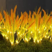 Lampka solarna ogrodowa wbijana micro led trawa - białe ciepłe 