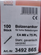 Kotwy bolcowe EA M8 x 75 