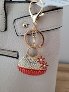 Brelok cudna torebka kwiat w czerwieni 