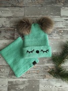 Bardzo ciepły komplet zimowy ręcznie robiony 