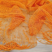 **DŁUGI pomarańczowy SZALIK siatka cekiny 160/190 x 35 cm