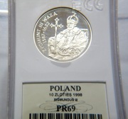 10 zl. Z. III Waza PR69 1998  pół. postać