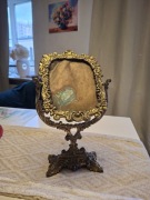 Mosiężne lusterko secesyjne (bez szkła)