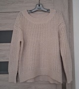 Oryginalny Biały Damski Sweter Sweterek H&M r. L