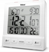 Mebus Cyfrowy budzik radiowy z termometrem 8,5 cm Biały