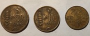 Litwa 20, 10 Centu 5 Penki Centai 1925 zestaw 3 sztuki