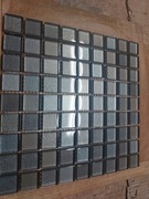 Mozaika szklana 25x25cm szara metalik