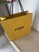 FENDI pomarańczowa torba torebka prezentowa czarne Logo 26/ 26/ 11 cm