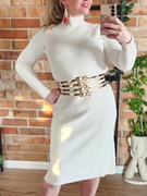 Zara Sukienka prosta dzianinowa biała gruba r. S (38/40)