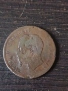 DESTRUKT. Moneta 10 centesimi z 1866 roku , Włochy