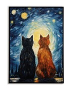 Zakochane koty Van Gogh PLAKAT A3 trzecia sztuka GRATIS