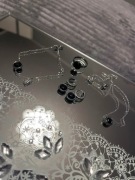 Zestaw biżuterii vezzi srebrny czarny stal chirurgiczna obsydian