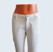 Damskie eleganckie białe bawełniane spodnie rurki Bonprix 38/M