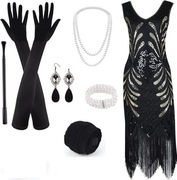 SUKIENKA STYL RETRO AKCESORIA DAMSKIE PRZEBRANIE DLA KOBIET PERŁY LATA 20 M