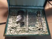 stare sztućce prl gerlach w starym pudełku