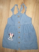 Disney Baby Sukienka ogrodniczka jeansowa 98