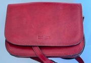 Nowa damska torebka skorzana Salamander, bordowa, na pasek
