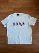 Koszulka Paul Smith PS biała bawełna z nadrukiem grafika