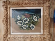 Piękny obraz olejny, martwa natura kwiaty, 