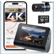Wideorejestrator samochodowy 70mai A800SE 4K przód tył karta 128GB