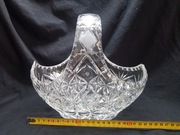 Kryształowy koszyk, Szlifowany  Vintage PRL