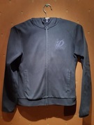 Sportowa fioletowa bluza rozpinana z małym nadrukiem domyos 164