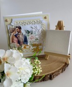 Delikatna Kartka ślubna z pudełkiem w zestawie k29