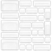 Zestaw organizerów do szuflad 4 rozmiary przezroczyste 25 elementów