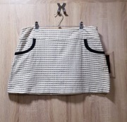 Biało Czarna mini Spódniczka Biodrówka F&F 42