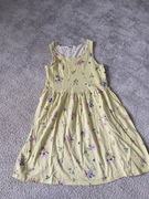 Sukienka żółta 134 140 kwiaty H&M