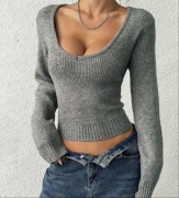 sweter damski szary