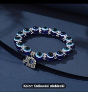 1pc 10mm męska niebieska diabelska dłoń wisiorek bransoletka z paciorkami 