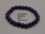 Bransoletka fioletowe oko tygrysa NR  1 - 8 mm/19cm