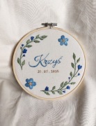 Haftowany tamborek prezent pamiątka dla dziecka komunia chrzest handmade