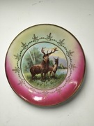 Duży ozdobny talerz porcelanowy motyw myśliwski 