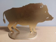 Dzik dekoracja metalowa  do domu ogrodu złoty