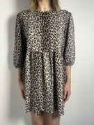 Sukienka w panterkę, zwiewna, kobieca, modny print rozm. L Zara