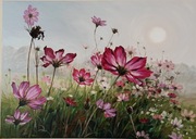 Obraz olejny kwiaty wschód słońca 