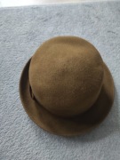 Kapelusz damski melonik beżowy vintage wełna 57