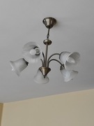 Lampa sufitowa / żyrandol na 5 żarówek. Klasyczny, złoty jak nowy