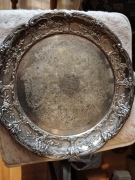 Taca sreb.na Secesja Stara Warszawa:) okragła wym. Srednicy 35