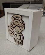 Pudełko drewniane z aniołkiem 