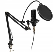 MIKROFON DO KOMPUTERA GAMINGOWY POJEMNOŚCIOWY STUDYJNY STATYW USB ZESTAW