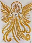 Aniol obraz na plotnie .. Rekodzielo ..Plotno ... Canvas .. 40x30x2