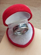 Pierścionek męski sygnet pierścionek z wzorem pierścionek stal nierdzewna 